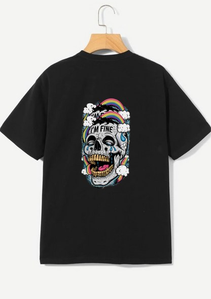 I'M FINE SKULL PREMIUM PRINT TSHIRT